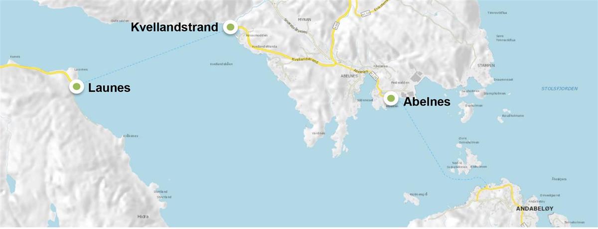 Kart over Kvellandstrand. Illustrasjon - Klikk for stort bilde