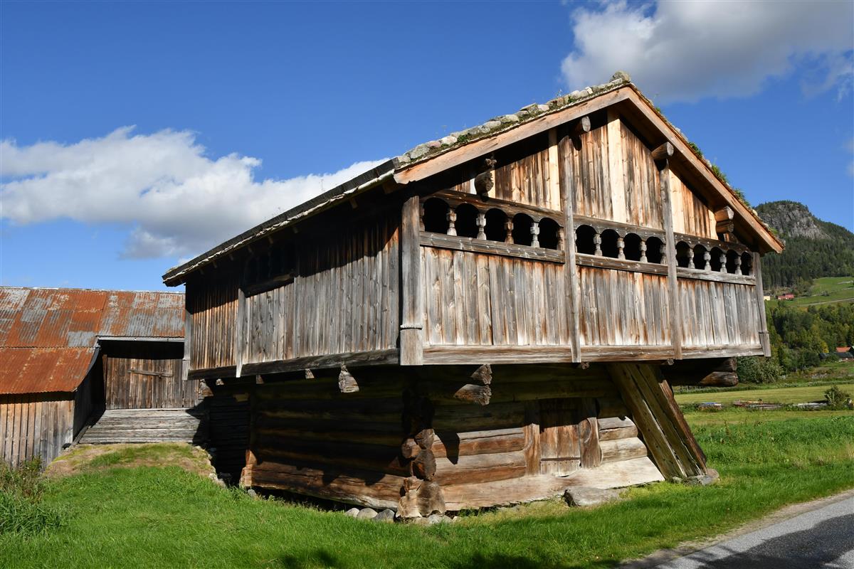 Laftet loft fra 1200-tallet, Haugenloftet i Åraksbø. Foto. - Klikk for stort bilde