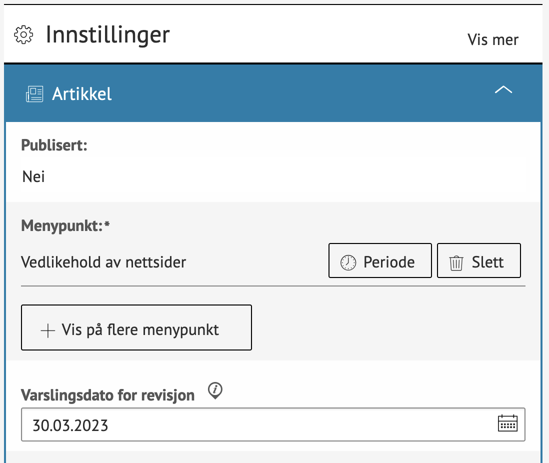 Veileder. Skjermdump - Klikk for stort bilde